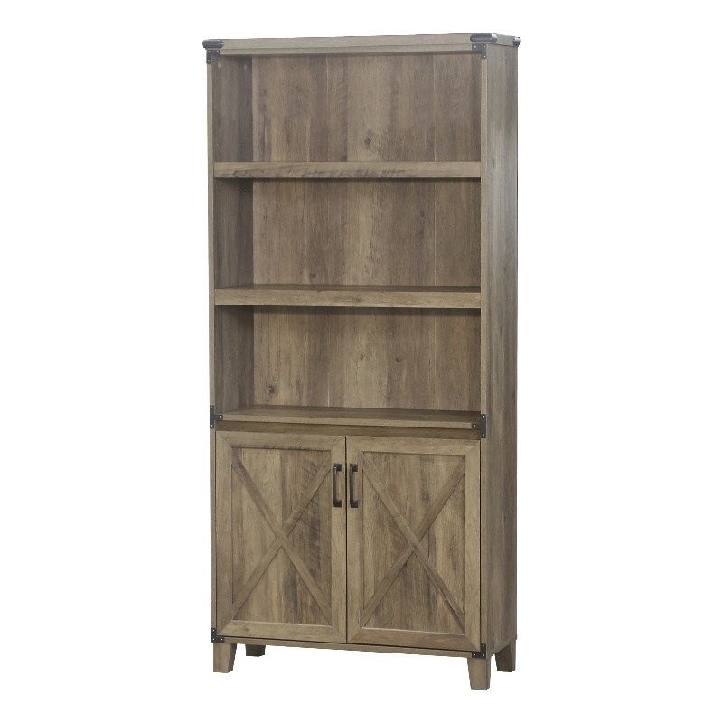 Saint Birch Oxford 2-Door Farmhouse Engineered Wood Bookcase in Rustic Oak