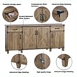 Saint Birch Oxford 4-Door Engineered Wood Credenza File Cabinet in Rustic Oak
