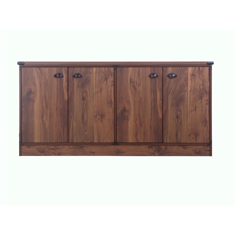 Saint Birch Engineered Wood Contemporary Credenza File Cabinet in Dark Walnut