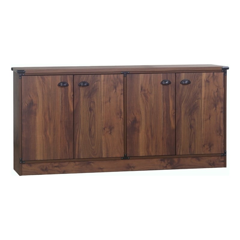 Saint Birch Engineered Wood Contemporary Credenza File Cabinet in Dark Walnut