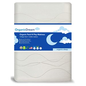 organic dream 2-stage organic cotton pack and play mattress in cream