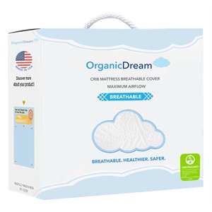 organic dream contemporary organic cotton crib mattress cover in white