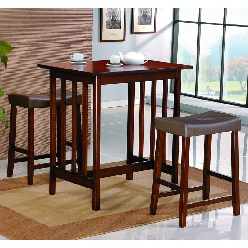 Homelegance 3 Piece Kitchen Dinette Set in Cherry   5310C