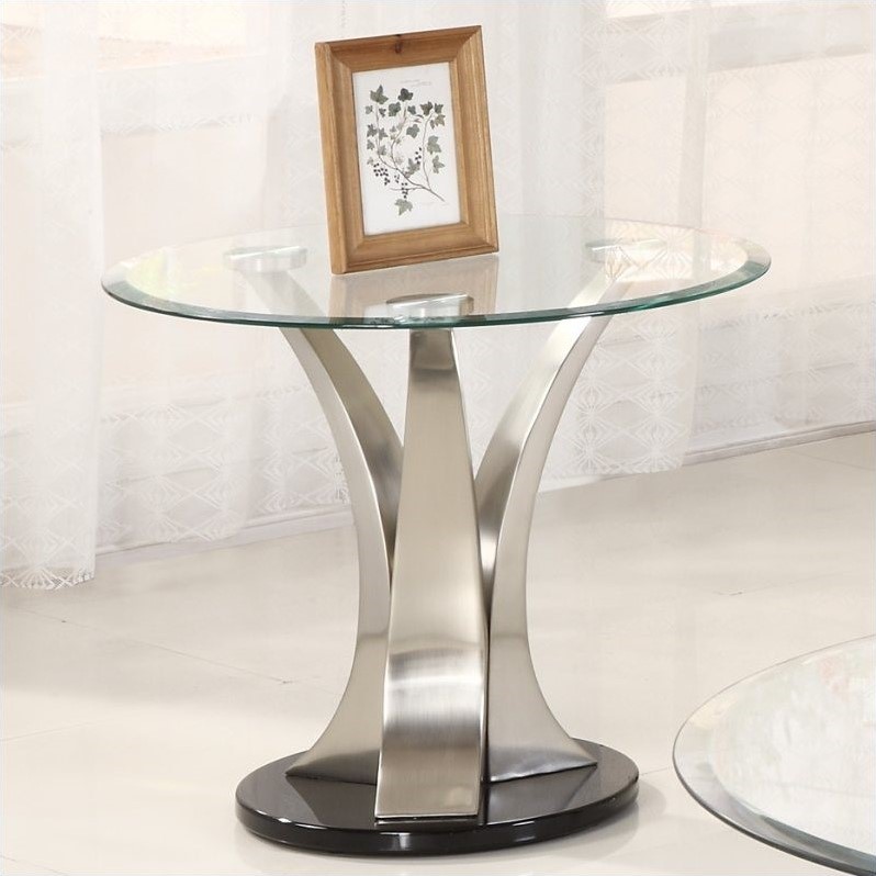 Trent Home Charlaine Glass Top Round End Table - 3400-04
