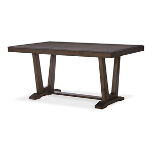 hfo bluffton heights transitional wood dining table in walnut brown