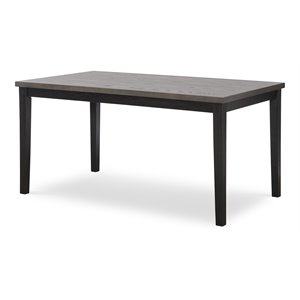 hfo ansel transitional wood dining table with seats up to 6 in black/gray
