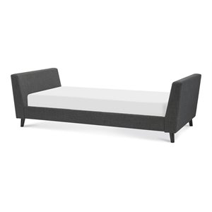 hfo sawyer modern polyester fabric day bed with slat rolls in charcoal