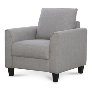 hfo brooklynn transitional polyester fabric upholstered armchair in gray