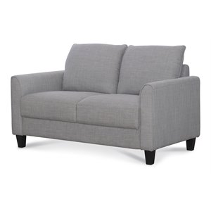 hfo brooklynn transitional polyester fabric upholstered loveseat in light gray