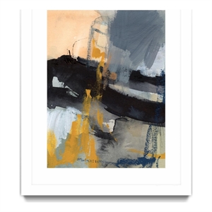 Giant Art 24x32 Incite I Matted and Framed in Yellow