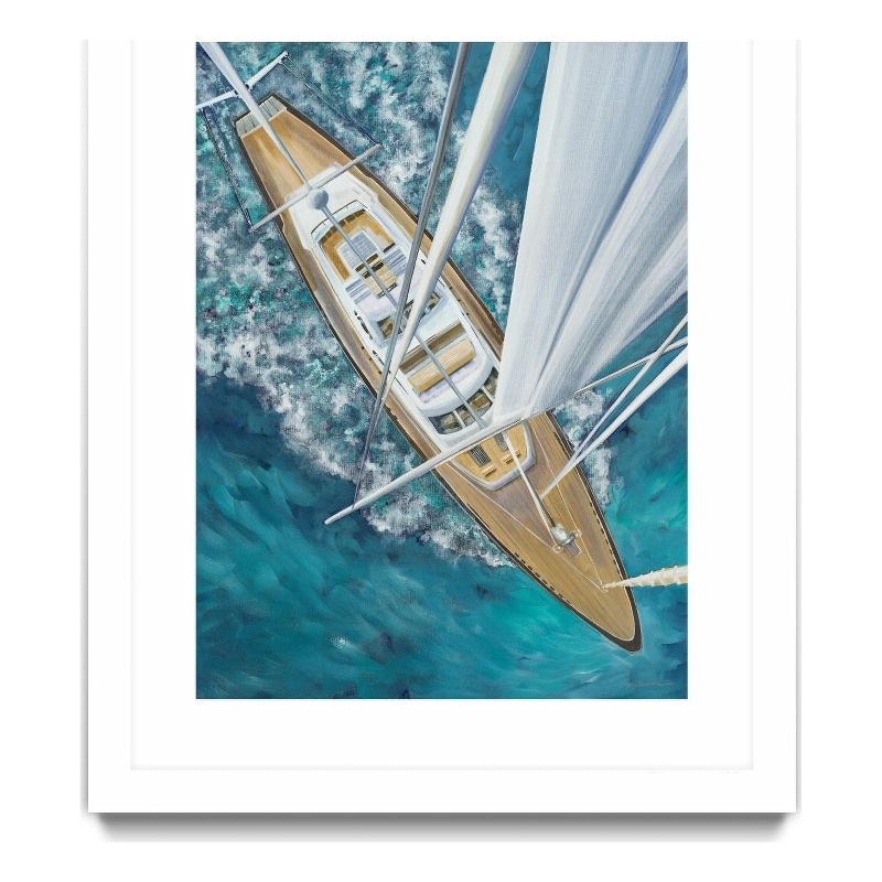 Giant Art 30x40 Sailing Around The World Matted and Framed in Pink