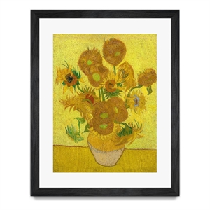 Giant Art 30x40 Sunflowers Matted and Framed in Multi-Color