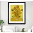 Giant Art 24x32 Sunflowers Matted and Framed in Multi-Color