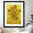 Giant Art 24x32 Sunflowers Matted and Framed in Multi-Color