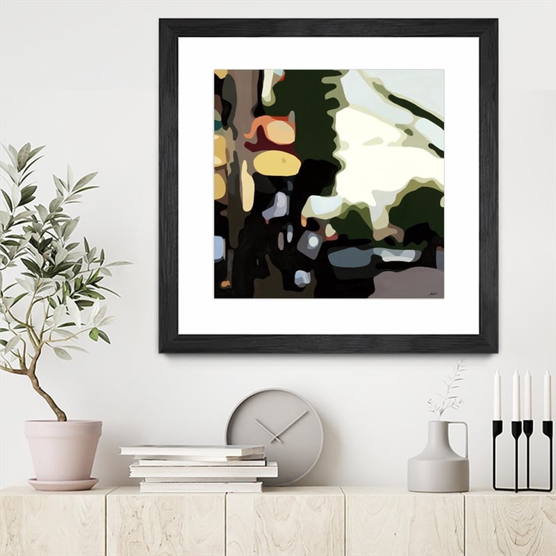 Giant Art 30x30 Easy Street Matted and Framed in Pink