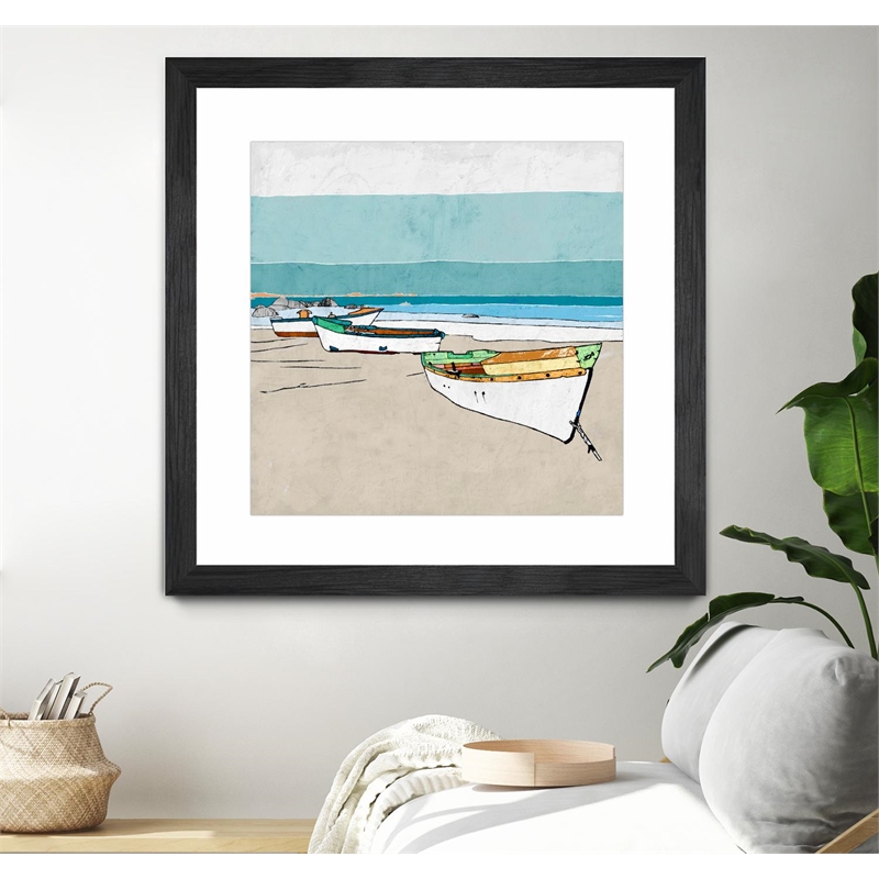 Giant Art 30x30 Lined Up Matted and Framed in Multi-Color