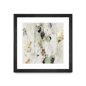 Giant Art 30x30 Golden Scratches Matted and Framed in Multi-Color