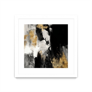 Giant Art 30x30 Neutral Gold Collage III Matted and Framed in Multi-Color