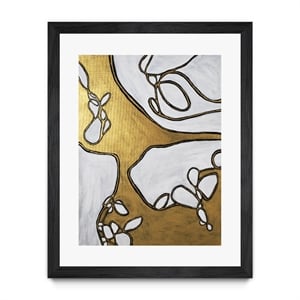 Giant Art 30x40 Mocha Latte -Gold - 1 Matted and Framed in White