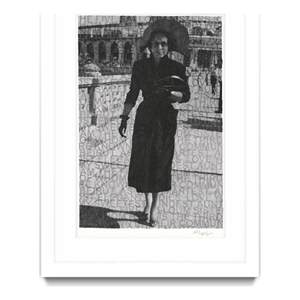 Giant Art 24x36 Of Whom Hyam Matted and Framed in Multi-Color