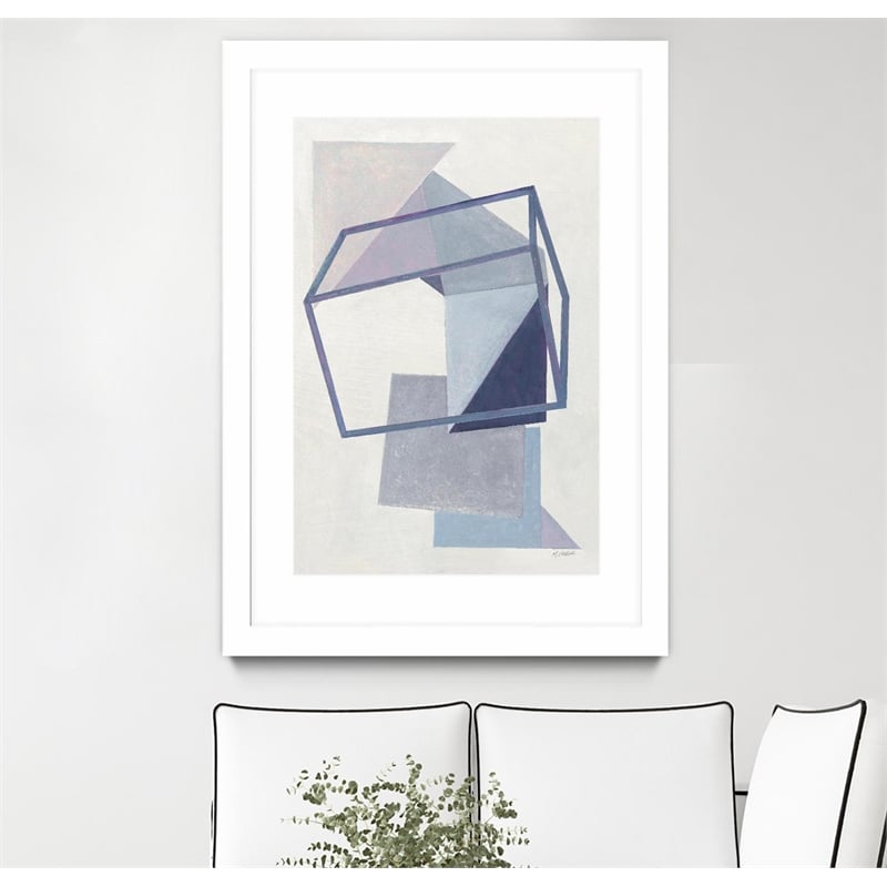 Giant Art 24x36 Paper Trail III Matted and Framed in Multi-Color