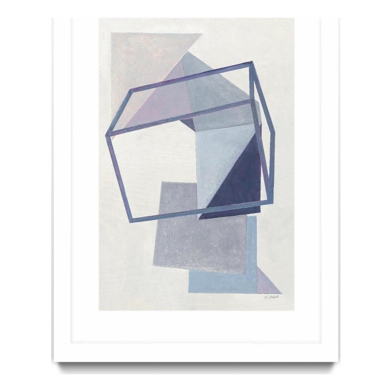 Giant Art 24x36 Paper Trail III Matted and Framed in Multi-Color