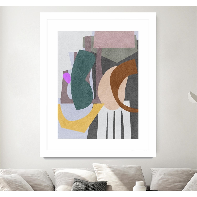 Giant Art 30x40 City Shades II Matted and Framed in Yellow