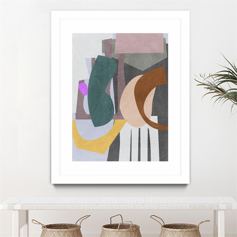 Giant Art 30x40 City Shades II Matted and Framed in Yellow