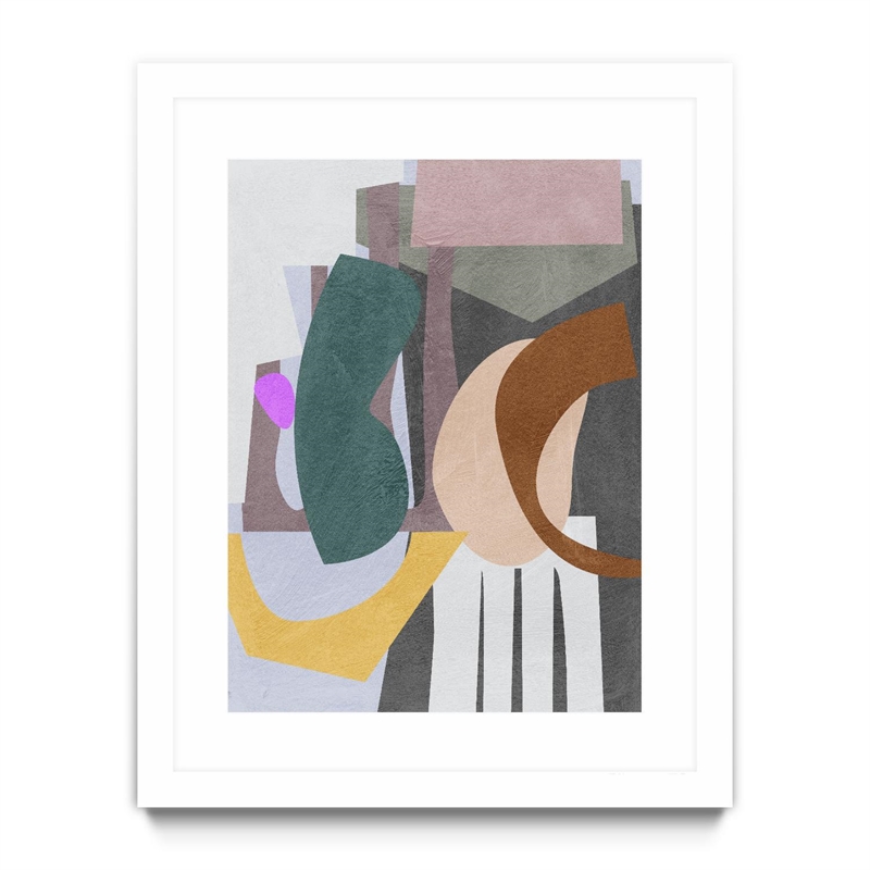 Giant Art 30x40 City Shades II Matted and Framed in Yellow