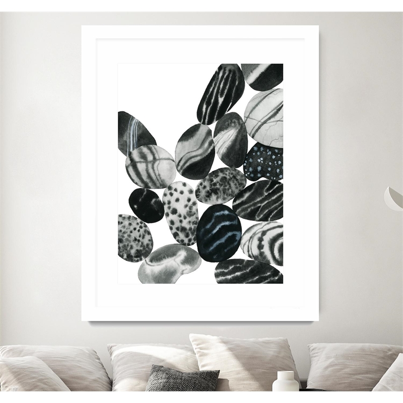 Giant Art 24x32 Dalmatian Rocks II Matted and Framed in White
