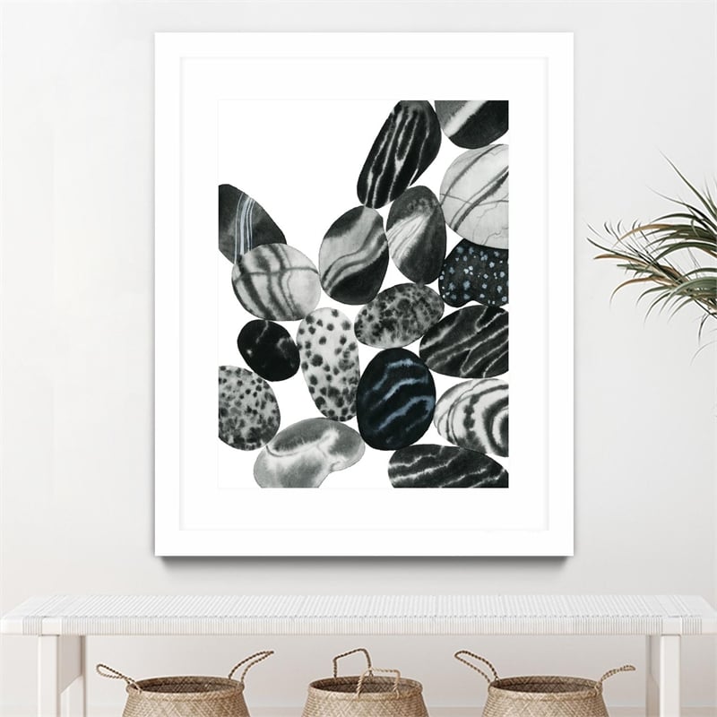 Giant Art 24x32 Dalmatian Rocks II Matted and Framed in White