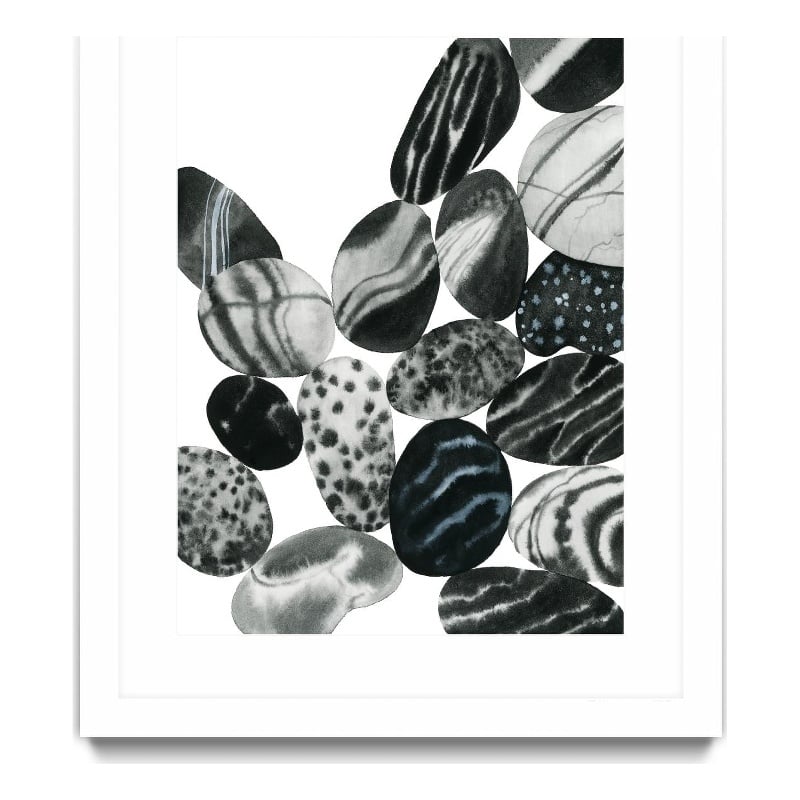Giant Art 24x32 Dalmatian Rocks II Matted and Framed in White