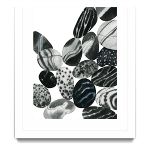 Giant Art 24x32 Dalmatian Rocks II Matted and Framed in White
