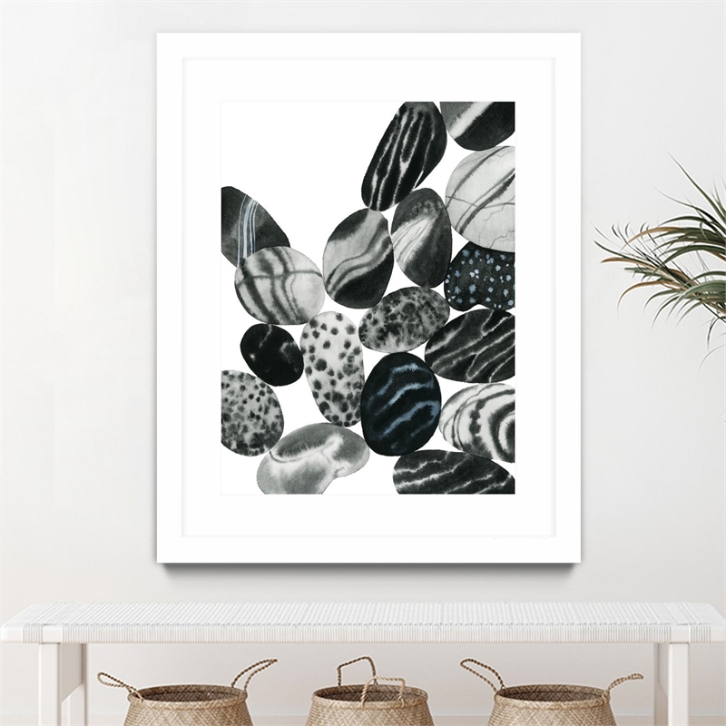 Giant Art 30x40 Dalmatian Rocks II Matted and Framed in White
