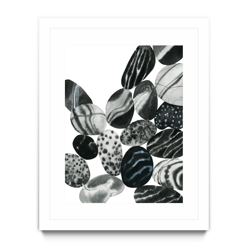 Giant Art 30x40 Dalmatian Rocks II Matted and Framed in White