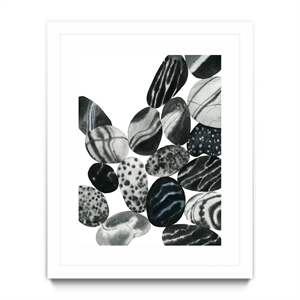 Giant Art 30x40 Dalmatian Rocks II Matted and Framed in White