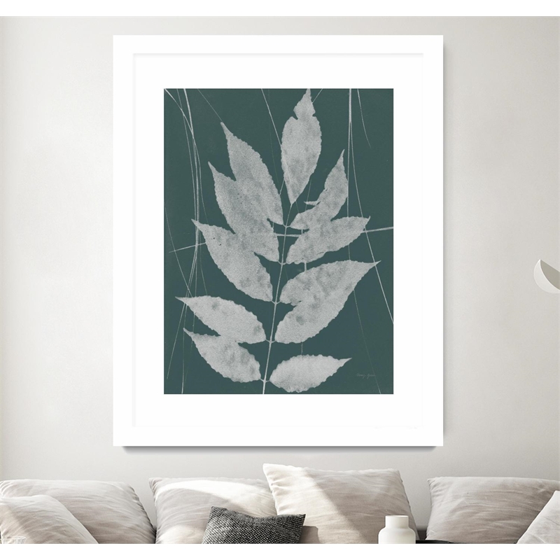 Giant Art 30x40 Enchanted Fall Cyanotype IX Matted and Framed in White