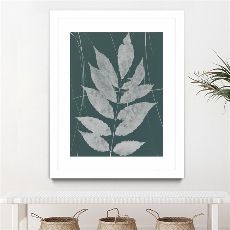 Giant Art 30x40 Enchanted Fall Cyanotype IX Matted and Framed in White