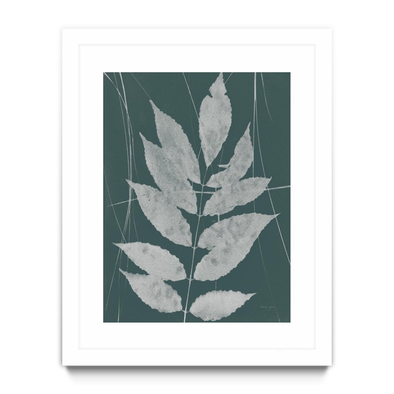 Giant Art 30x40 Enchanted Fall Cyanotype IX Matted and Framed in White