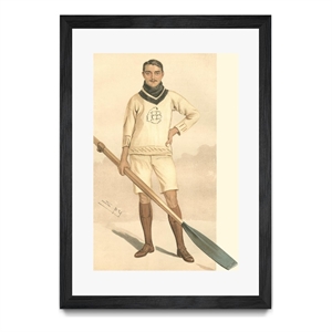 Giant Art 24x36 Vanity Fair Rowing Matted and Framed in Multi-Color