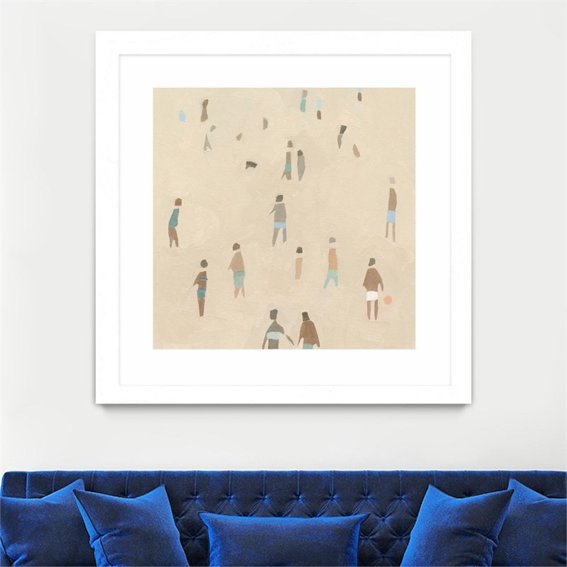 Giant Art 36x36 Beach Goer IV Matted and Framed in White