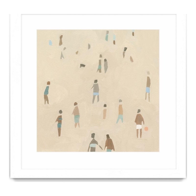 Giant Art 36x36 Beach Goer IV Matted and Framed in White
