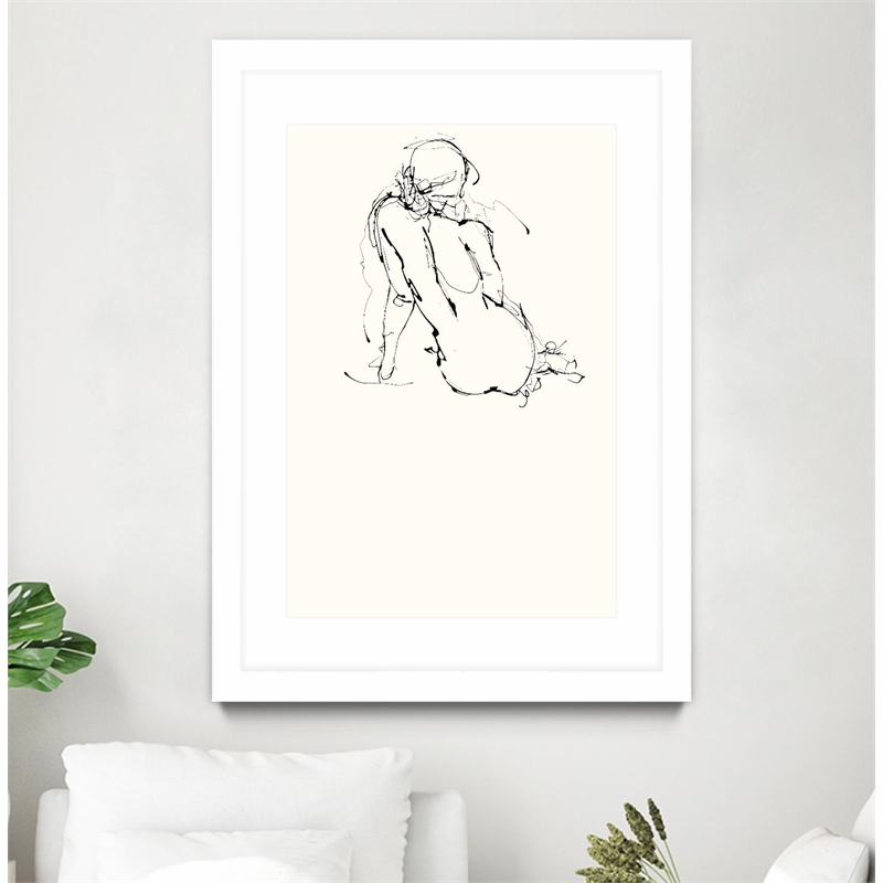 Giant Art 24x36 Contour Figure 4 Matted and Framed in White