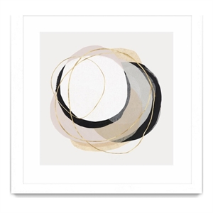 Giant Art 36x36 Ring of Gold I Matted and Framed in White