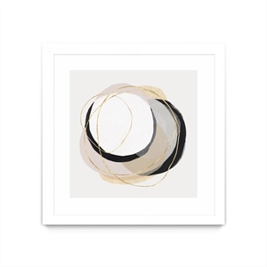 Giant Art 30x30 Ring of Gold I Matted and Framed in White