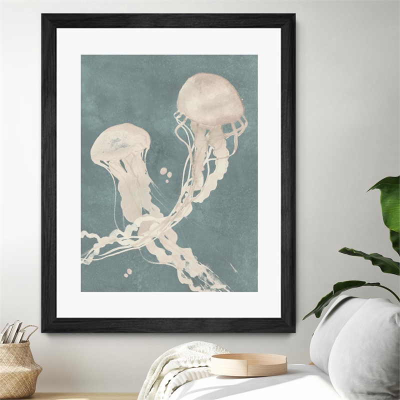 Giant Art 30x40 Jellyfish Dance II Matted and Framed in White