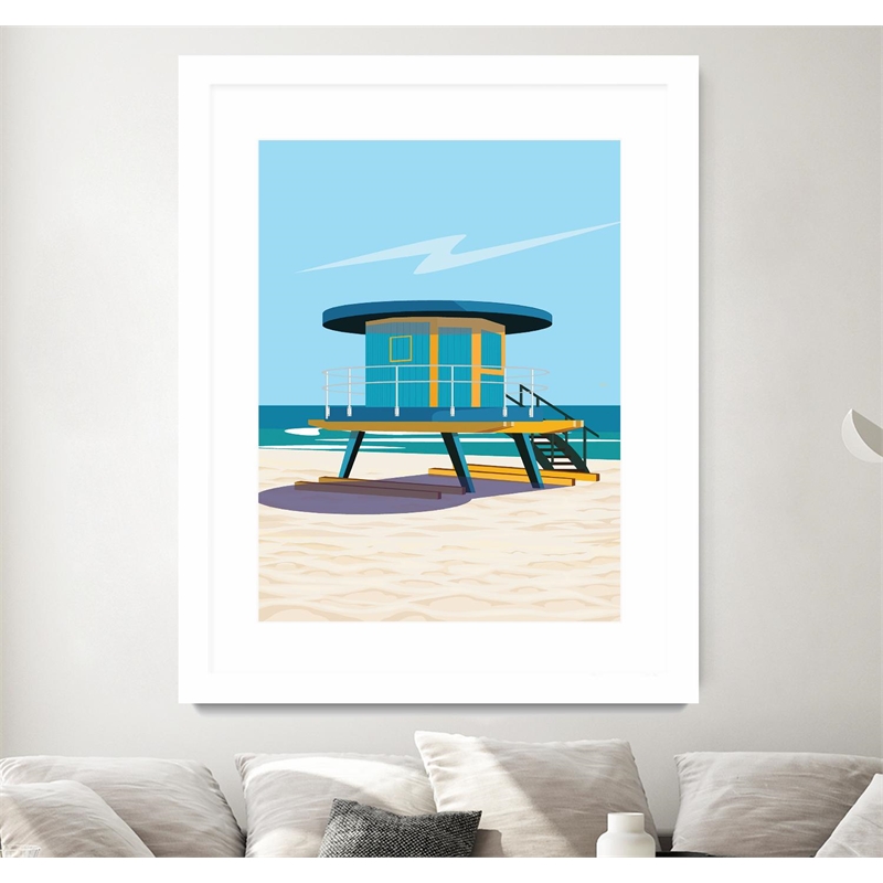 Giant Art 30x40 Hal's Villa Matted and Framed in Multi-Color