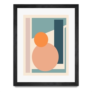 Giant Art 24x32 Papercut Abstract II Matted and Framed in Multi-Color