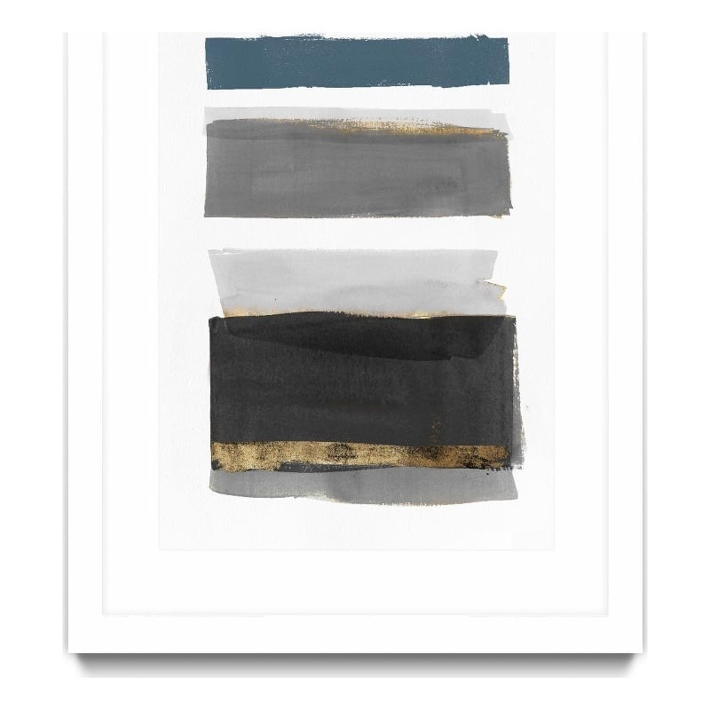 Giant Art 24x36 Stacked Stripes II Matted and Framed in Multi-Color