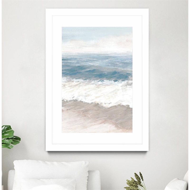 Giant Art 24x36 Warm Waves Matted and Framed in Multi-Color
